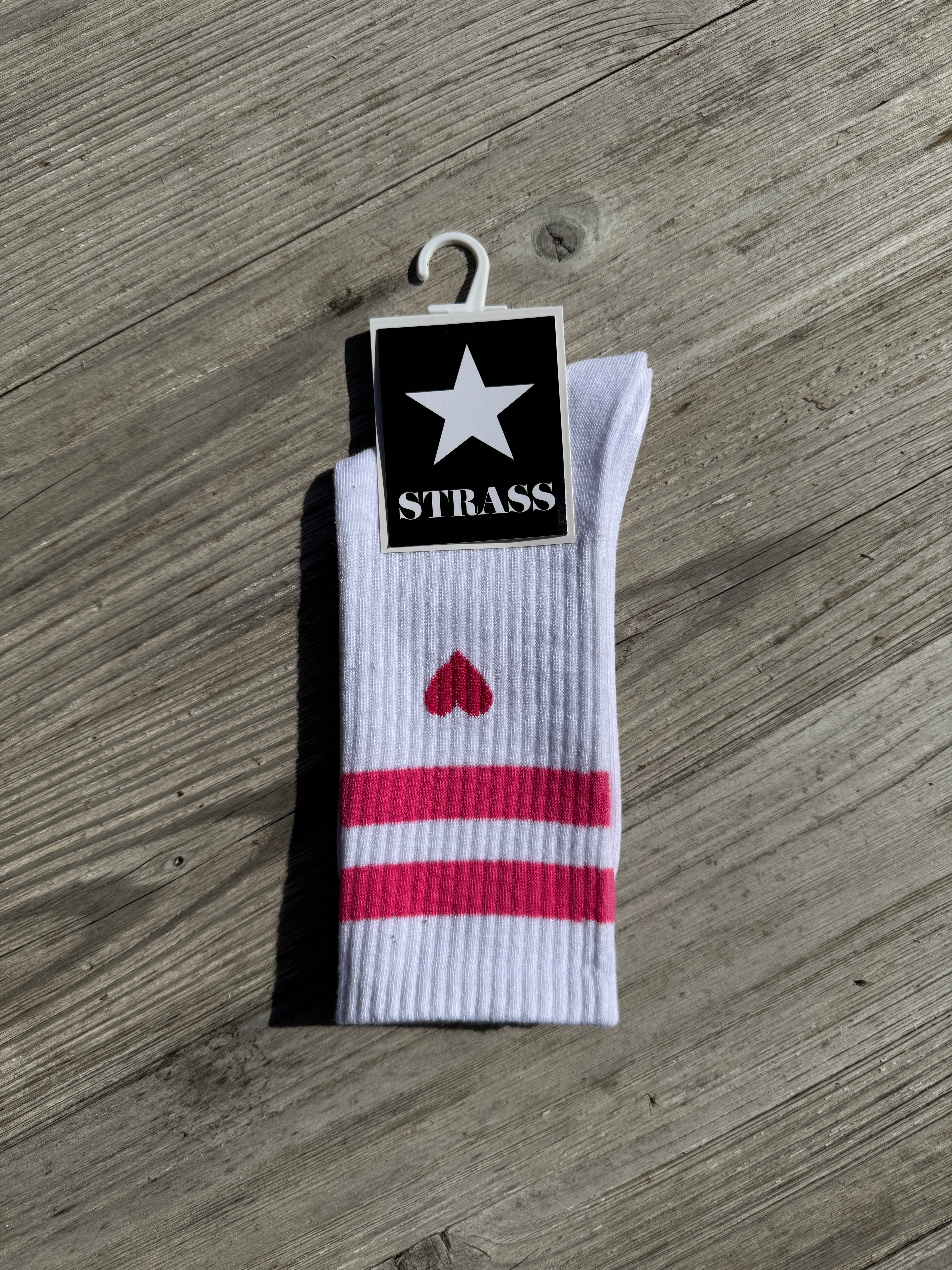 Chaussettes Bandes Cœur Rose