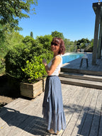 Jupe volant caresse bleu marine