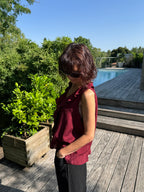 Débardeur Soleil Broche Bordeaux