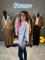 Pull Max Asymétrique Gris Clair