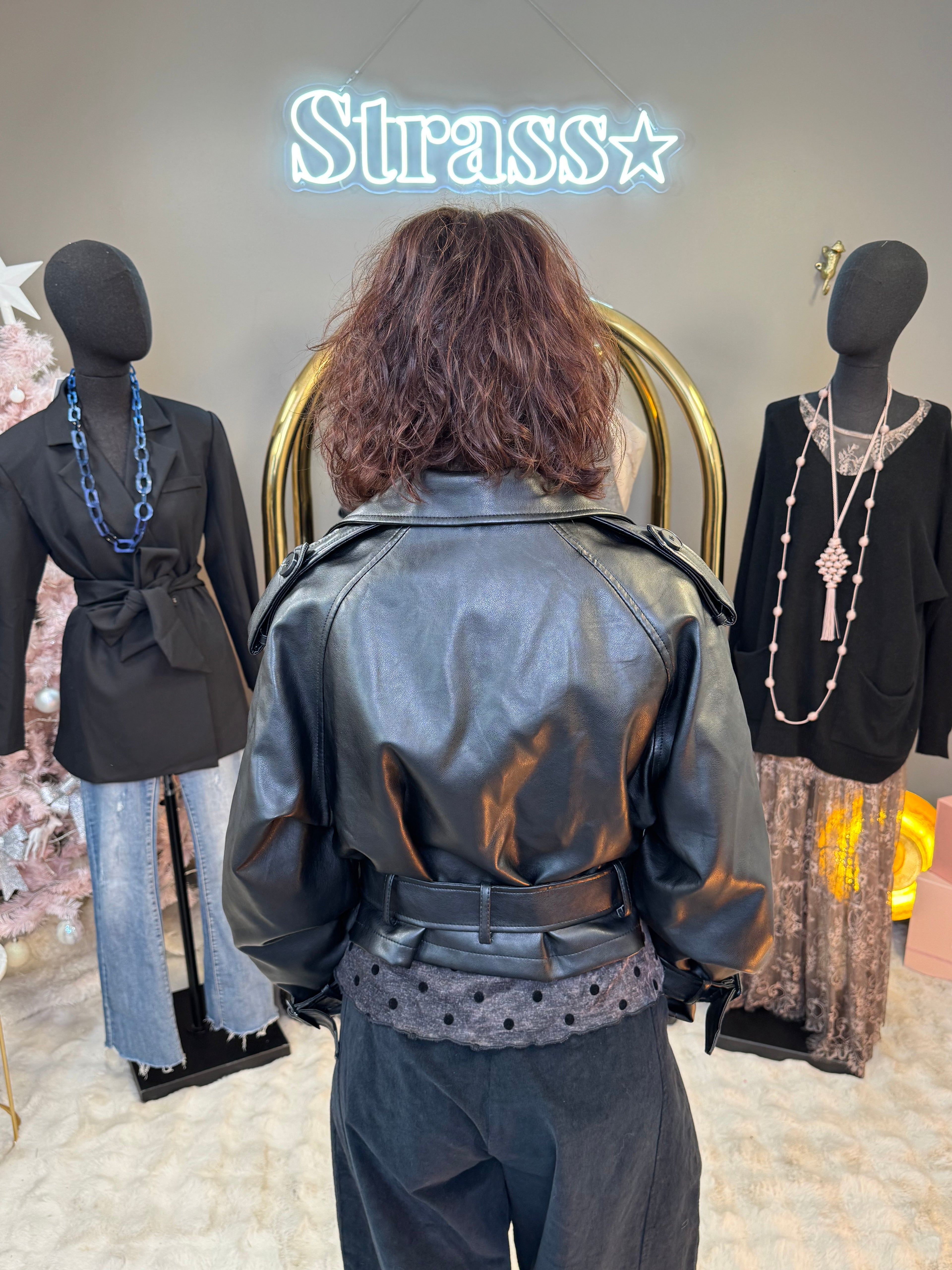 Trench Court Simili Noir