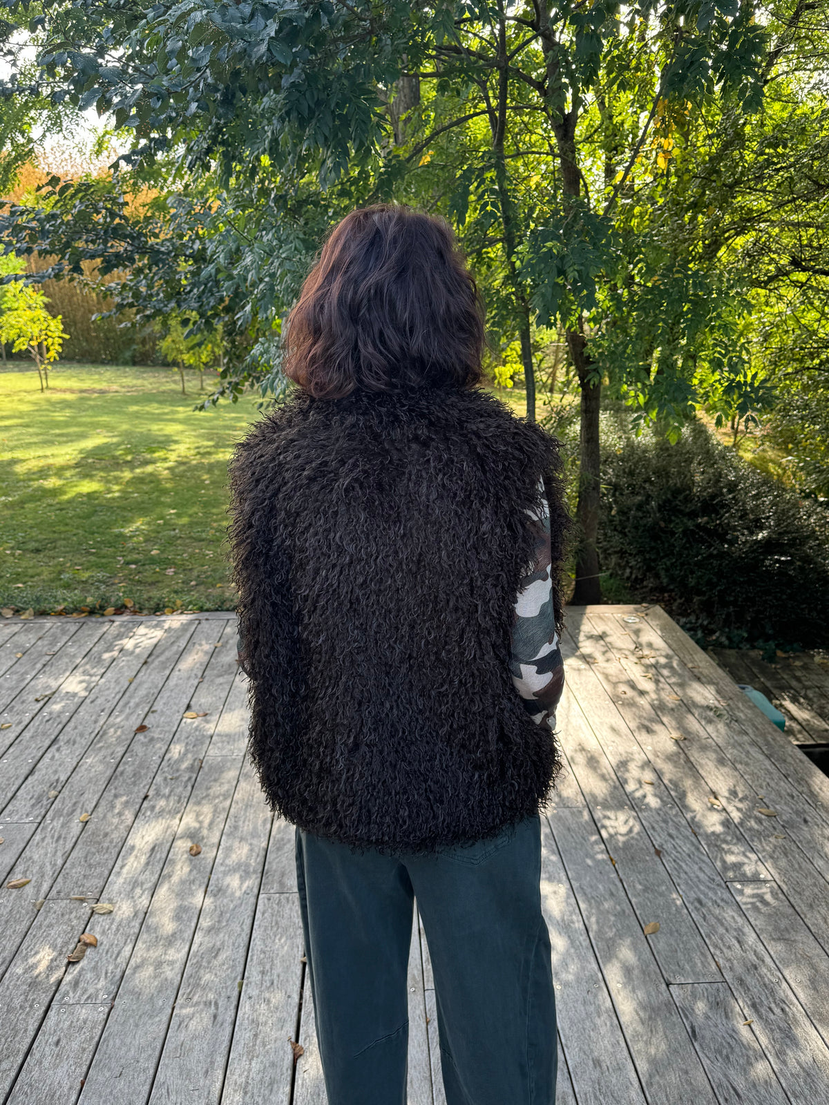 Gilet mouton de Mongolie Choco