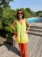Débardeur dentelle Fluo Jaune