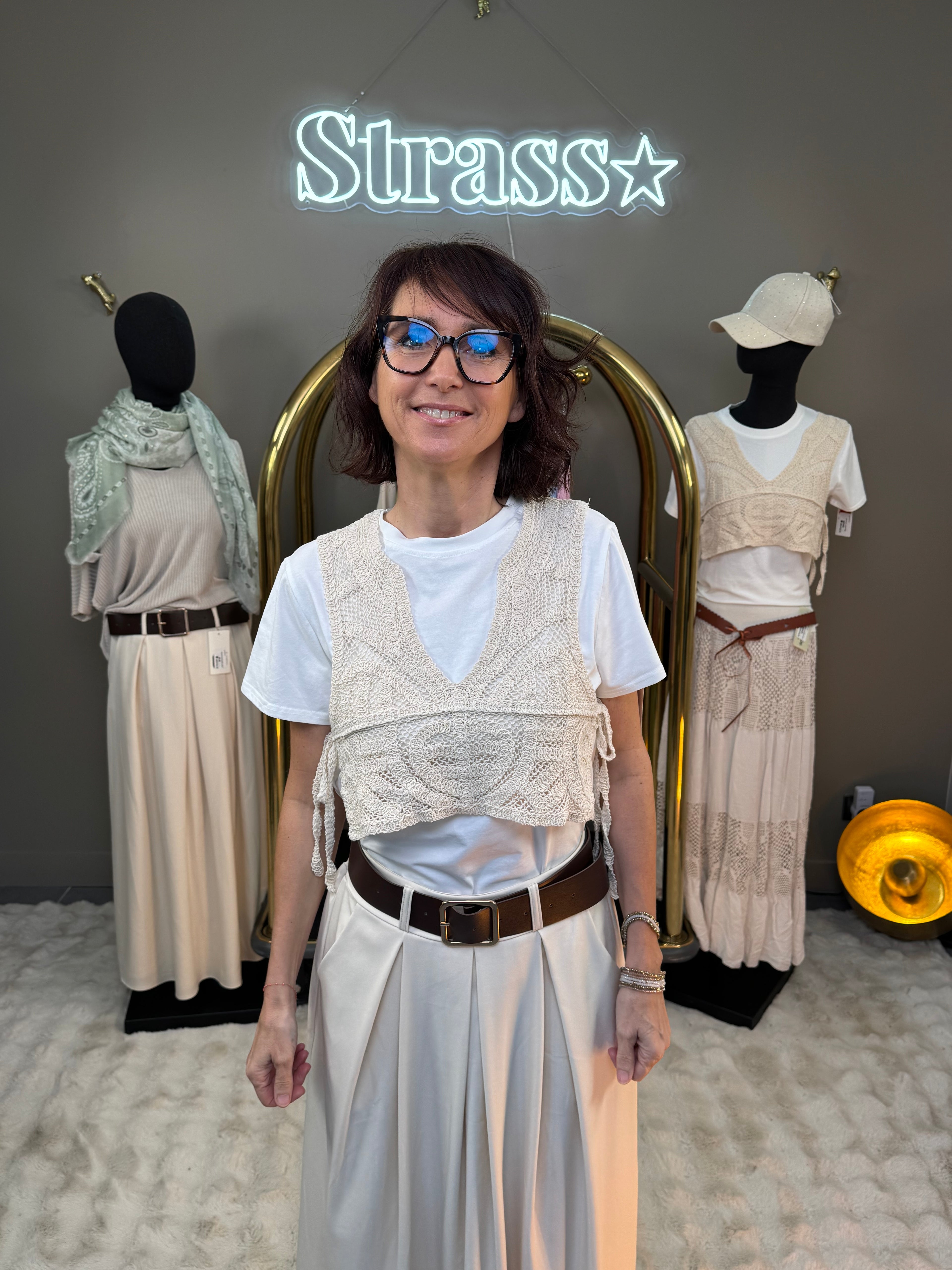 Tee-Shirt Crochet Beige