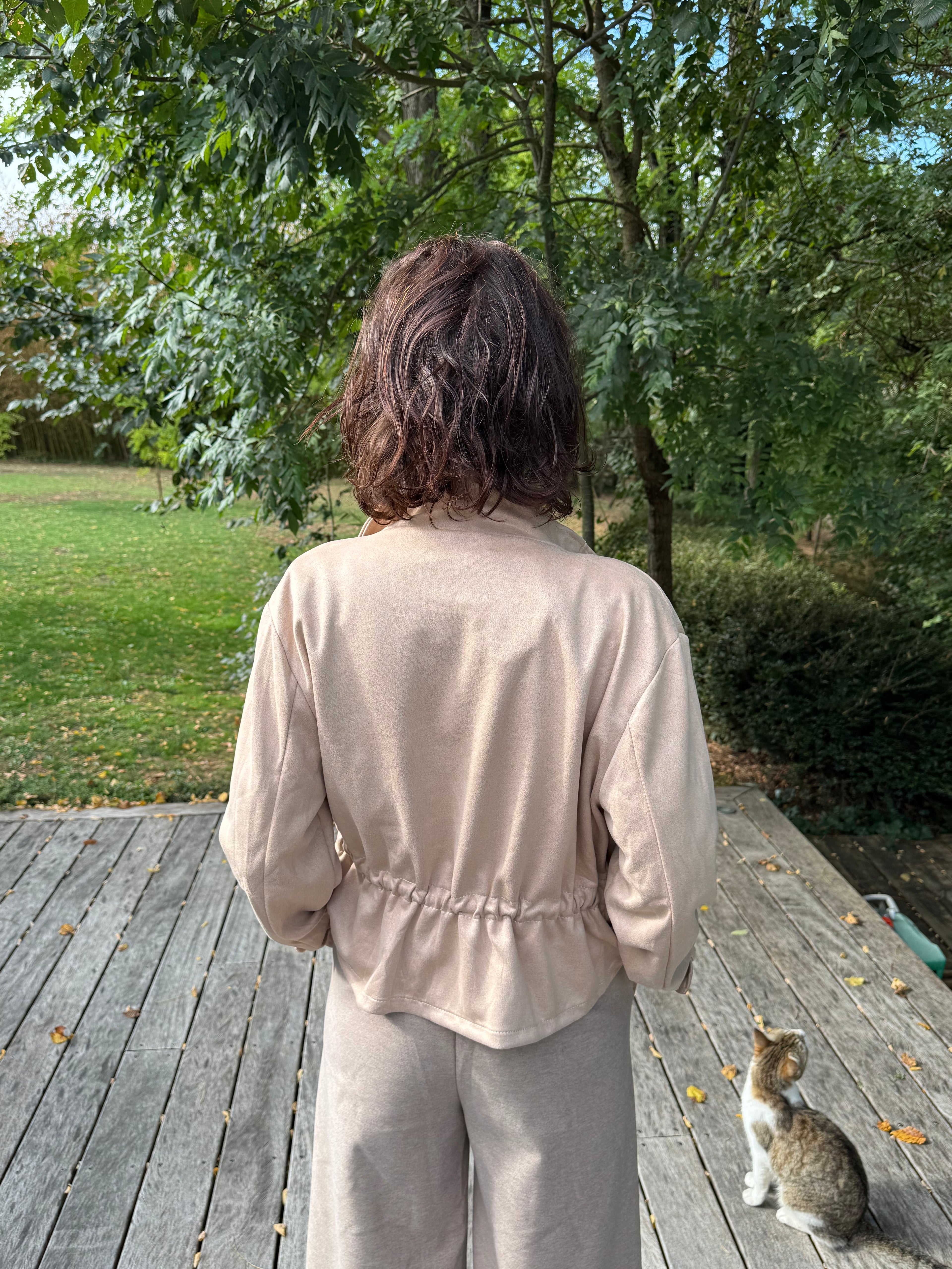 Blouson Suédine Beige