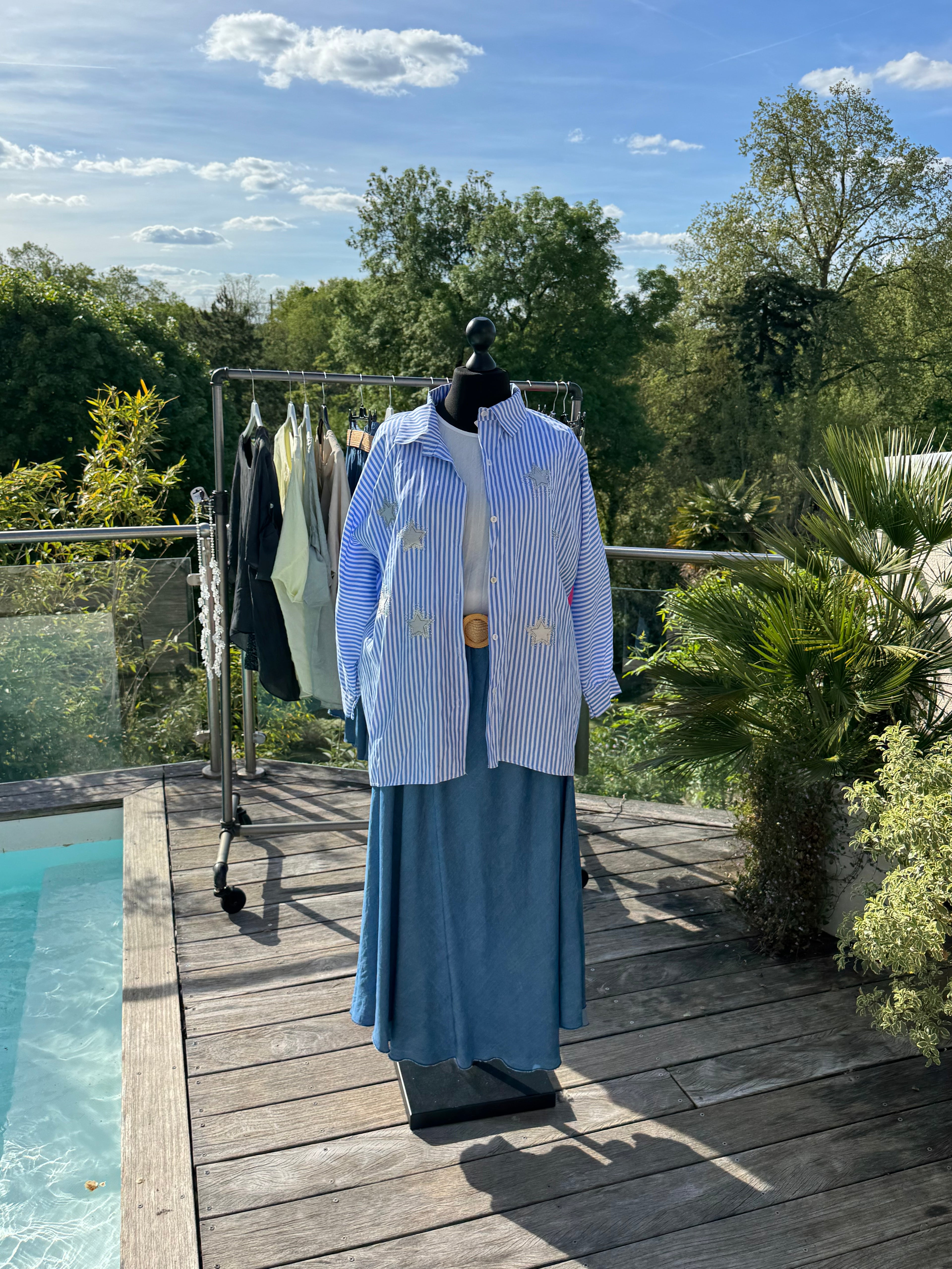 Chemise Rayée Étoiles