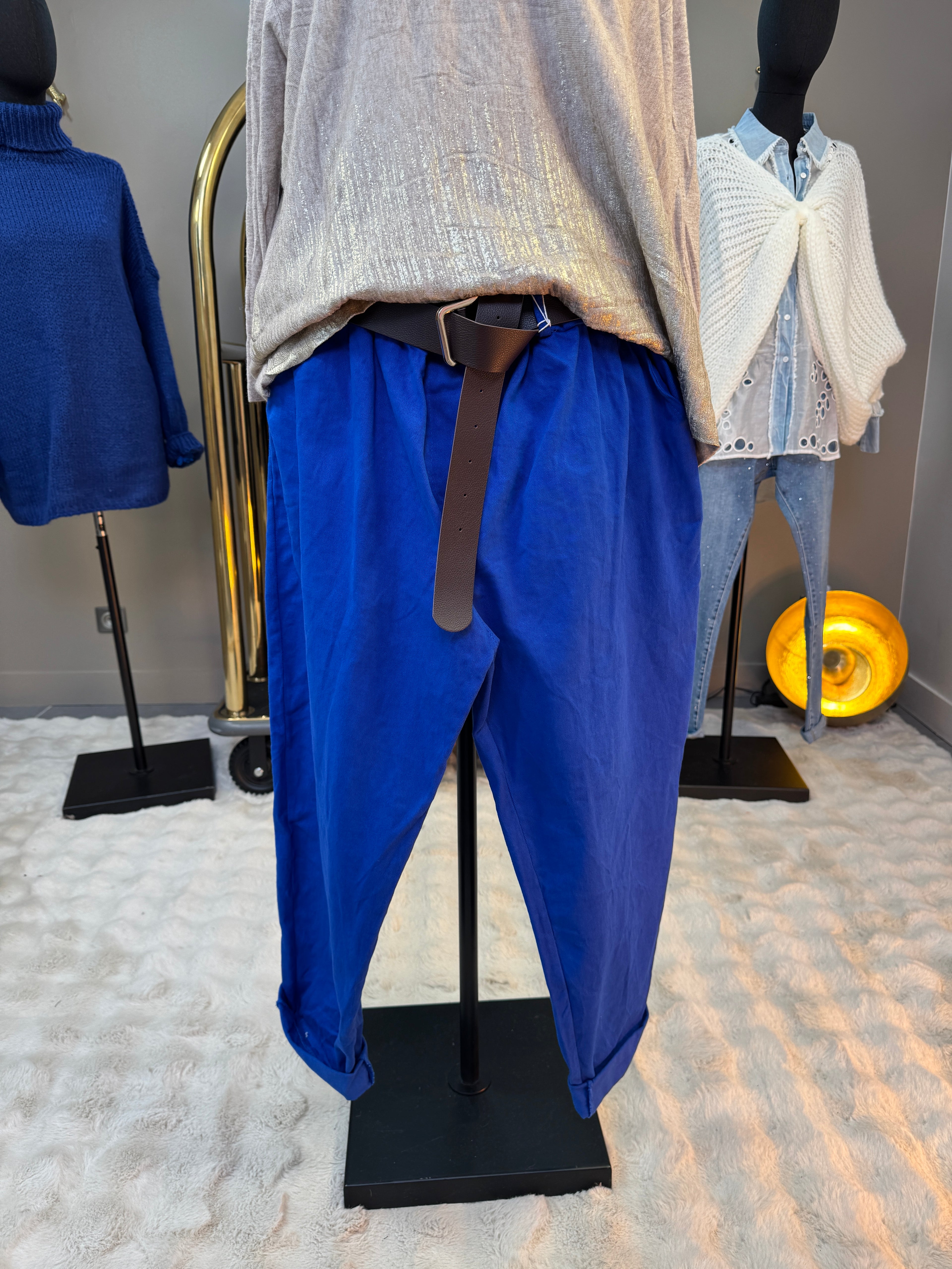 Pantalon Pascaline Bleu roi  Grande Taille