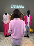 Gilet Mohair Sans Manche Rose Pale