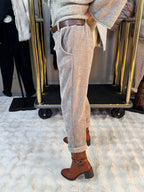 Pantalon Confort Velours Taupe