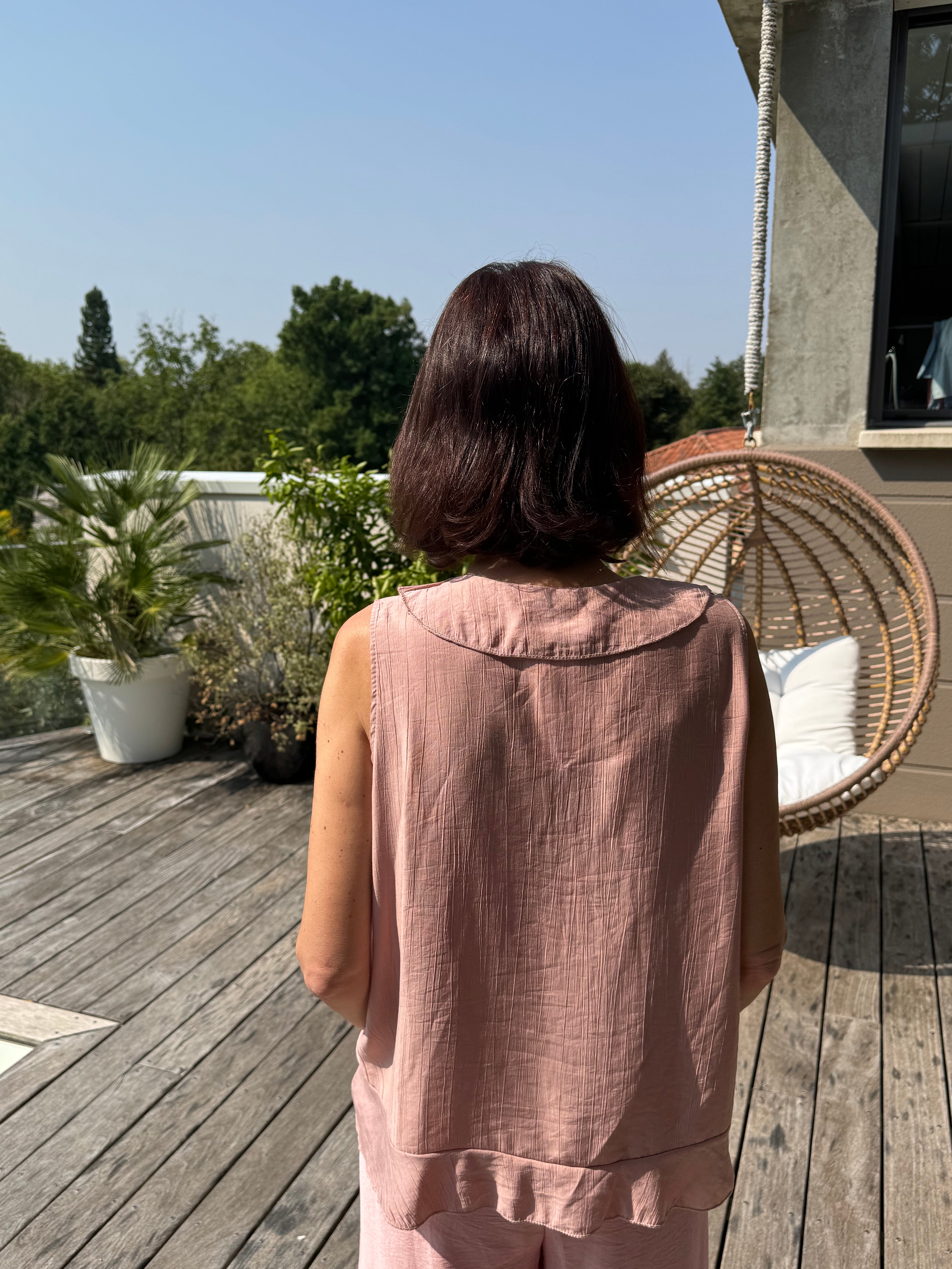 Débardeur Soleil Broche Rose