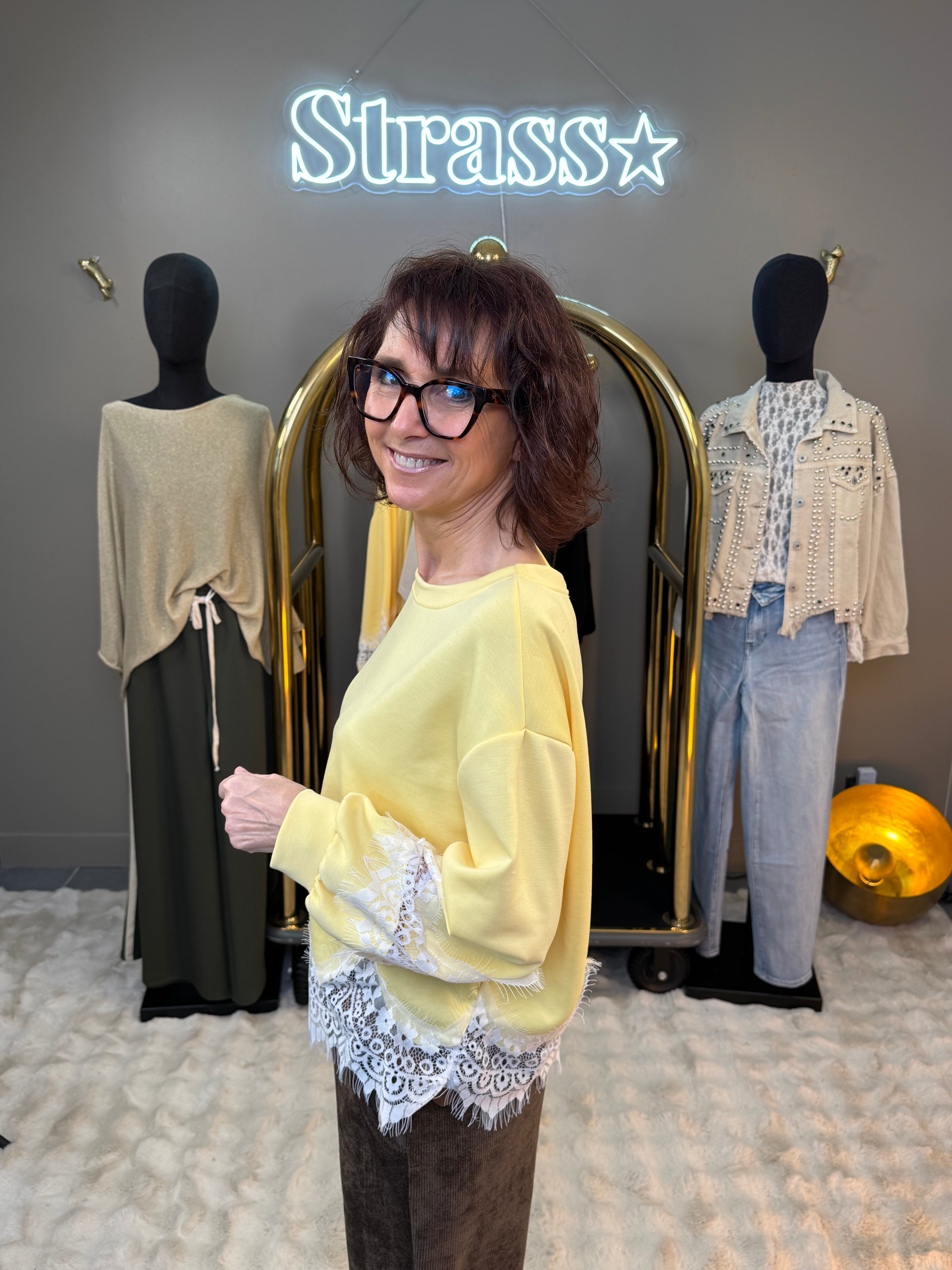 Sweat Dentelle jaune