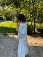 Cape poncho blanche