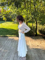 Jupe plissé maille blanche