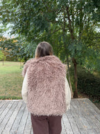 Gilet mouton de Mongolie taupe
