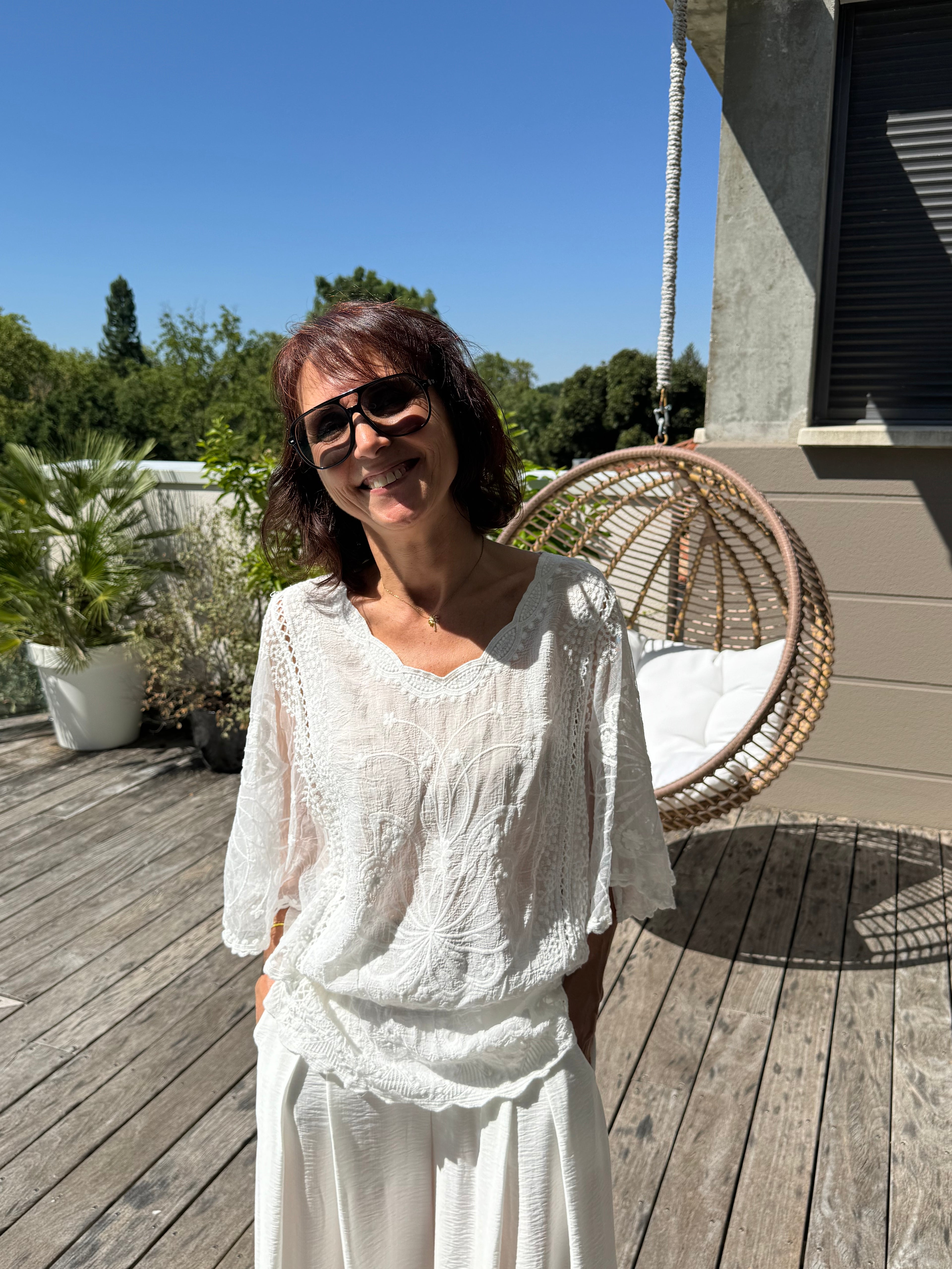 Blouse Papillon Blanc