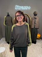 Pull Natacha kaki et jaune