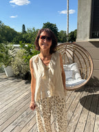 Débardeur Soleil Broche Beige