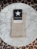 Chaussettes Mi Haute Strass Écrue