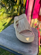 Sabot Mocassin Compensé Beige