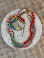 Collier Boules de Soie Multi