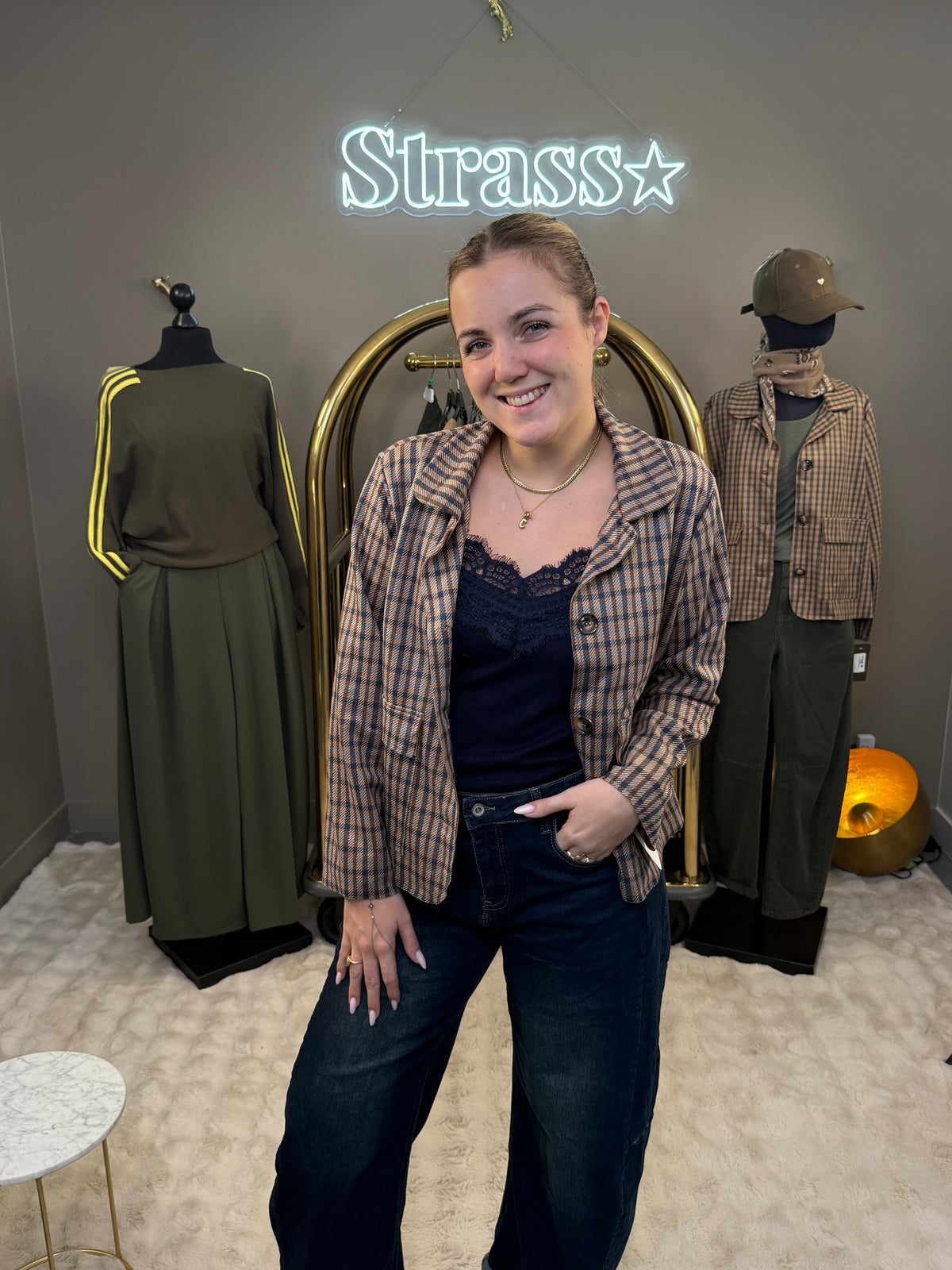 Veste écossaise marine