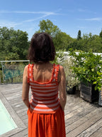 Débardeur Marcel froufrou orange et rose