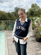 Pulls sans manche New York Marine