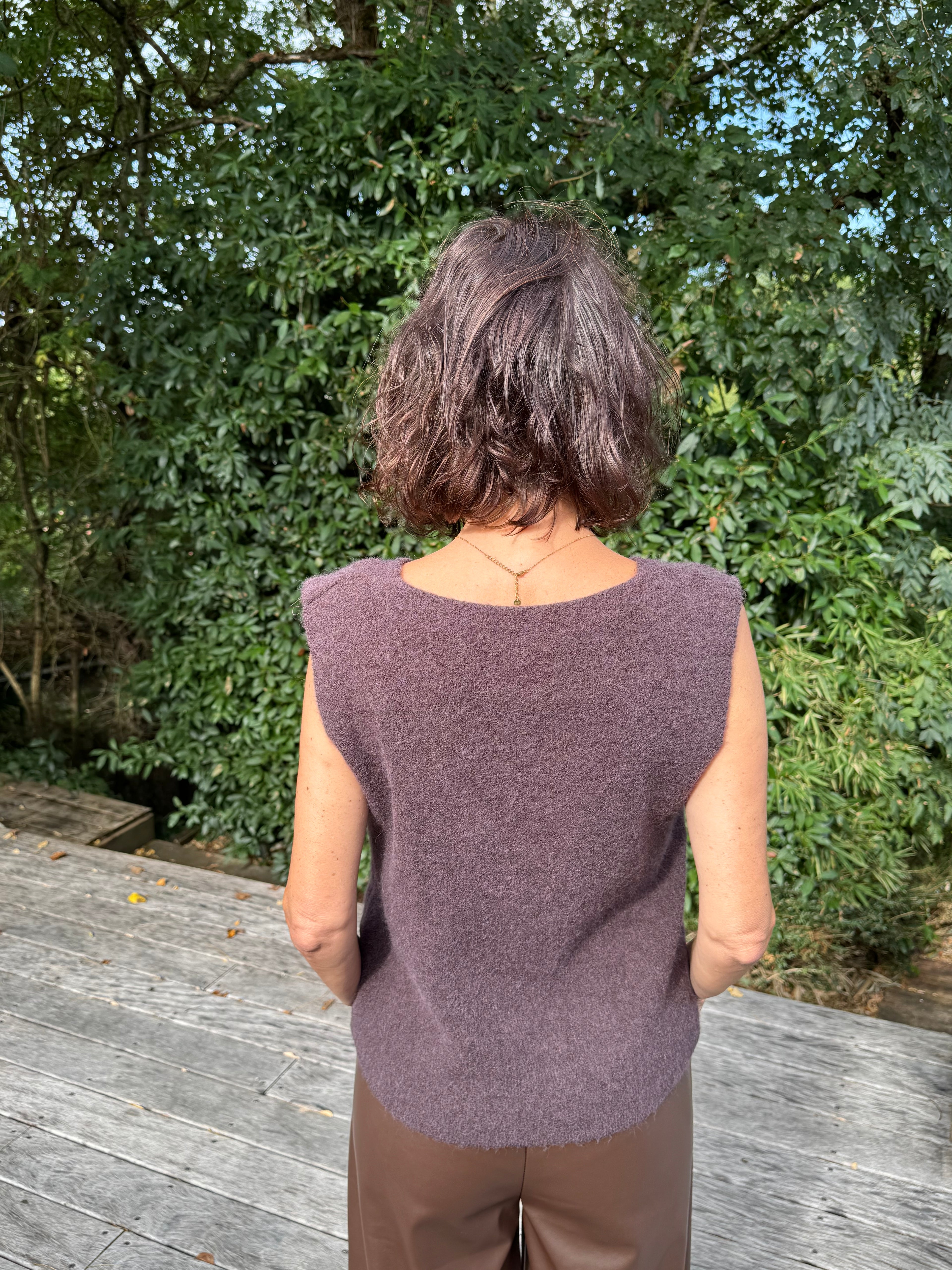 Pull Sans Manche Victoria Choco