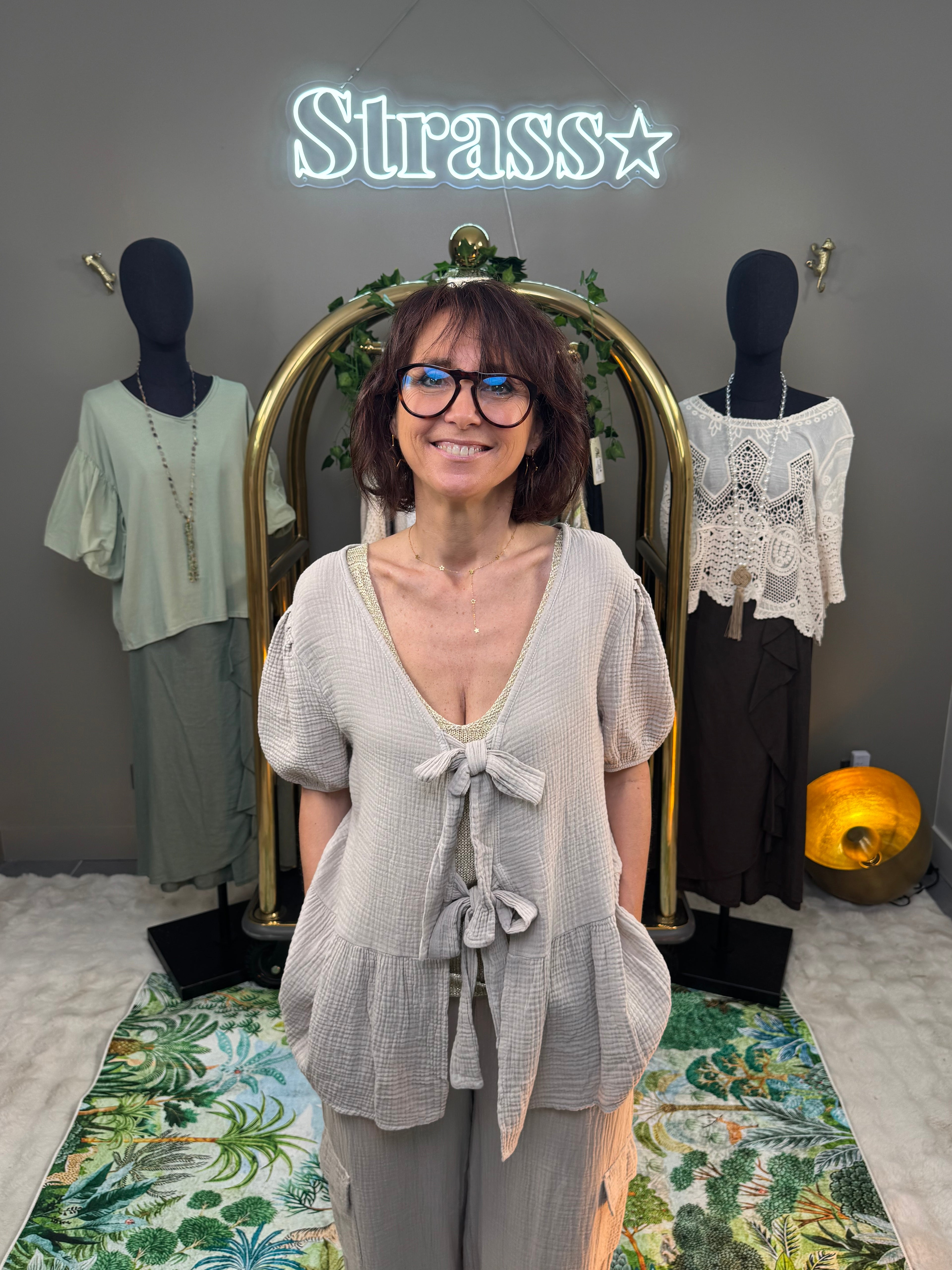 Blouse Nouettes Gaze de Coton Beige