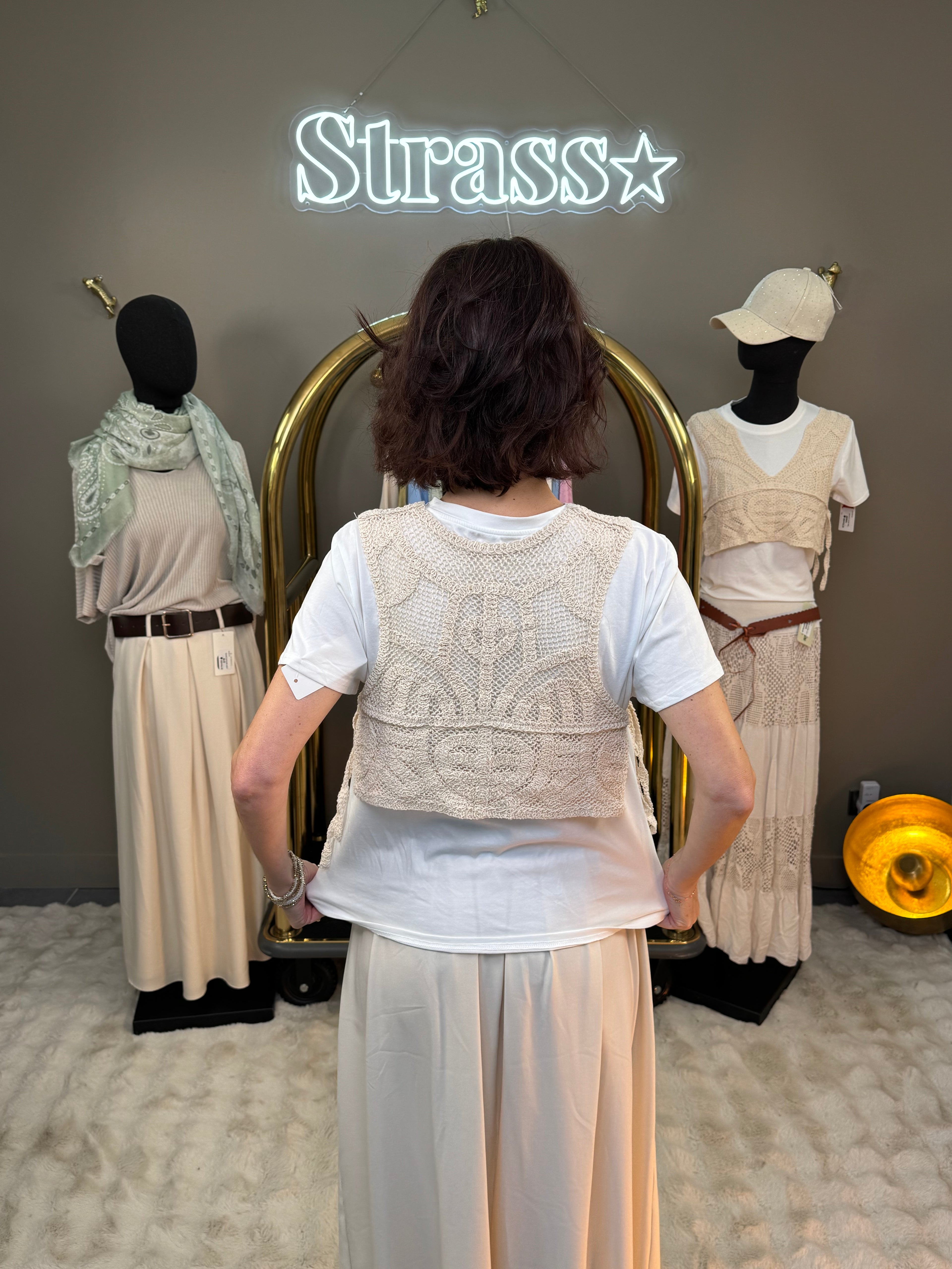 Tee-Shirt Crochet Beige