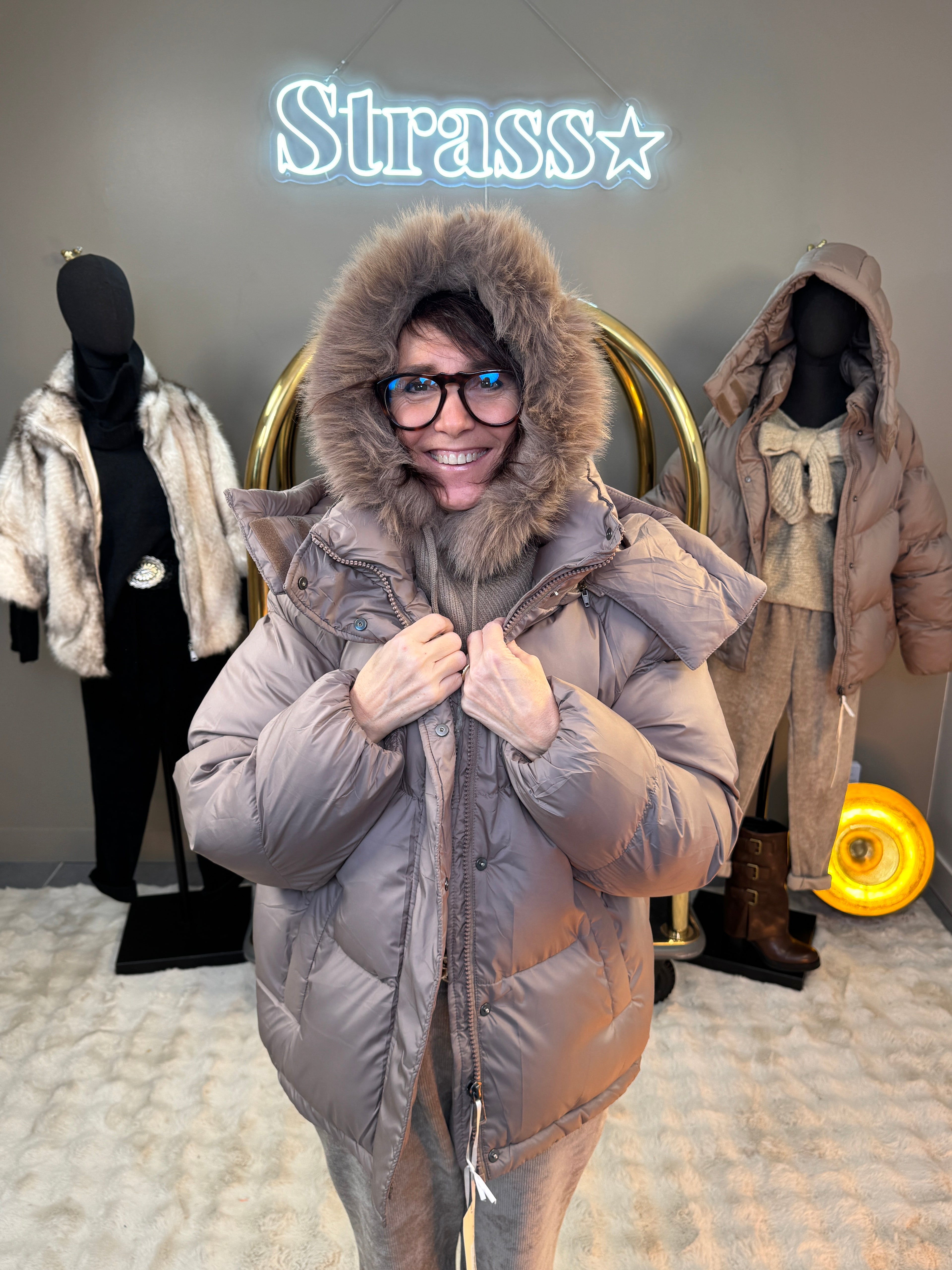 Cagoule Fausse Fourrure Taupe