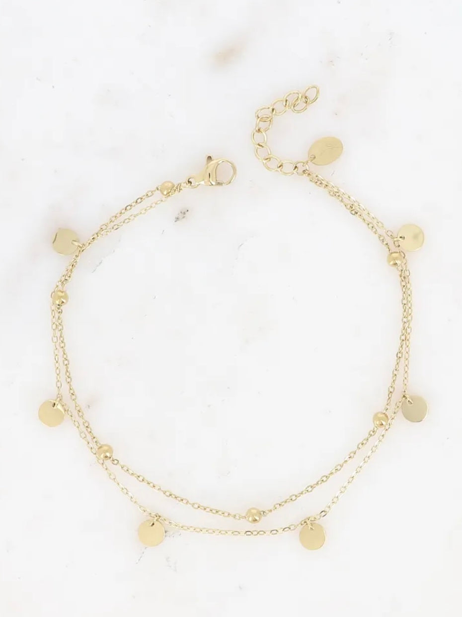 Chaine de Cheville Confettis Doré