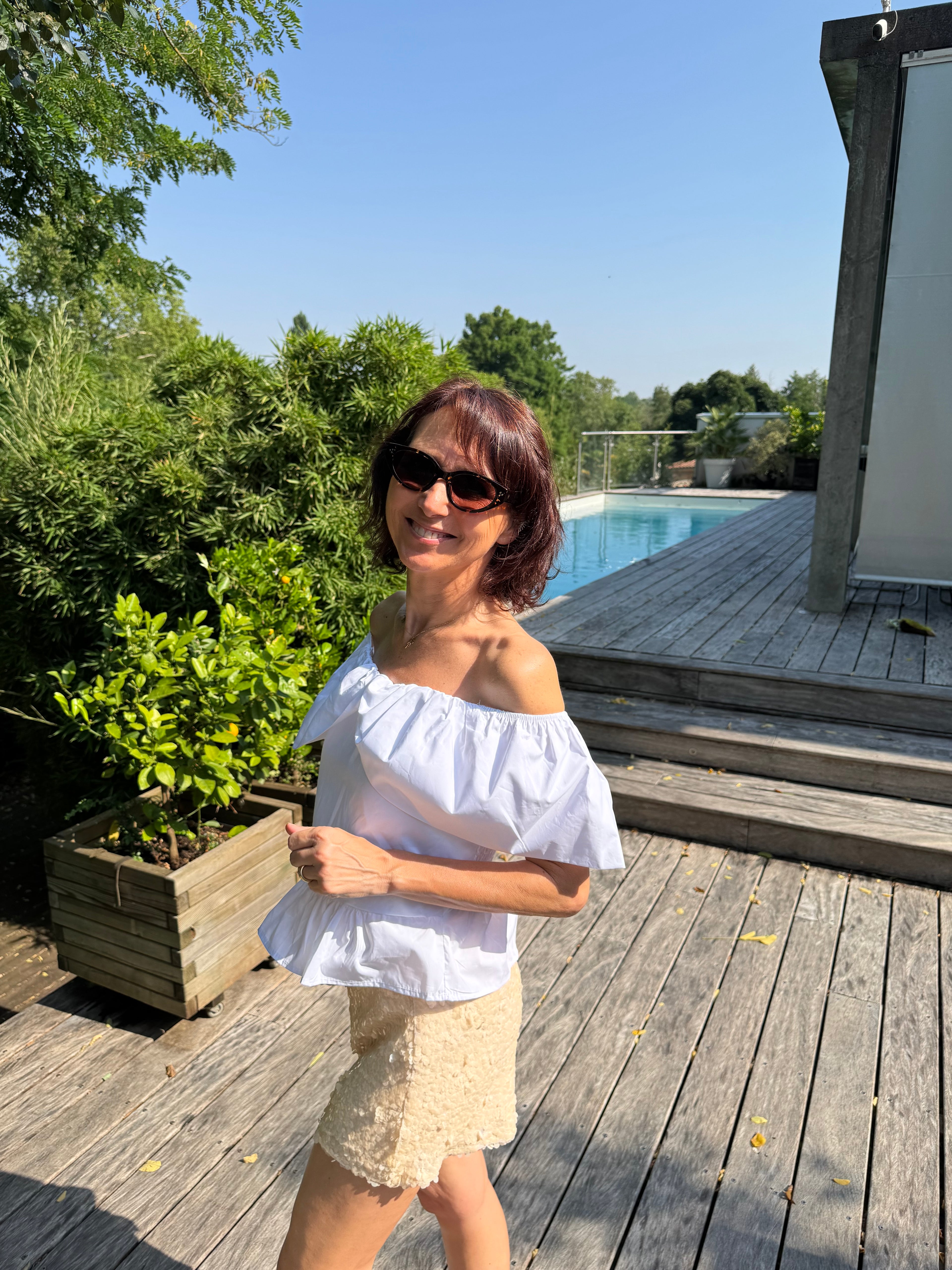Top Épaules Nues Olivia Blanc