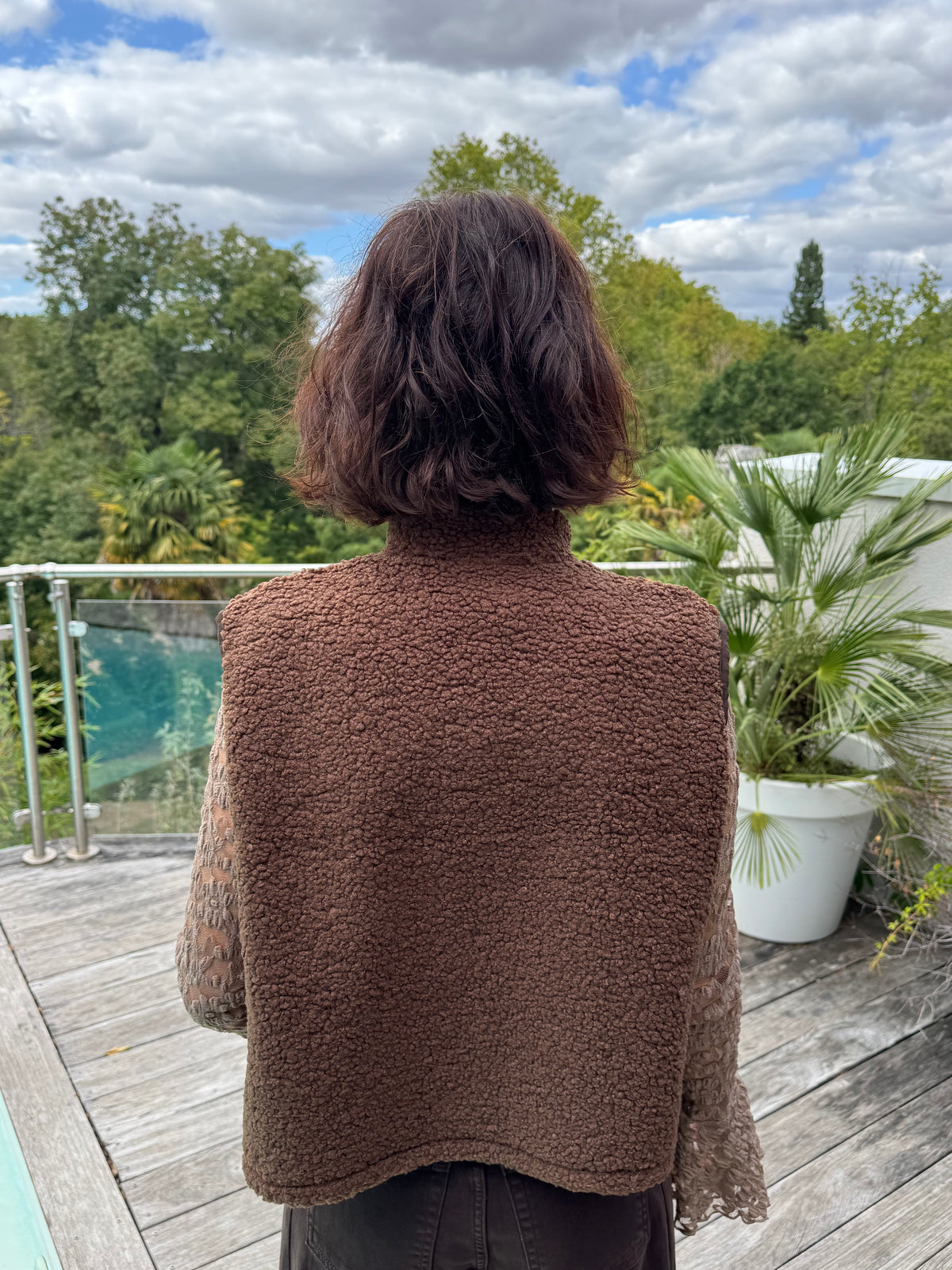 Gilet moumoute Brandebourg Choco