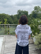 Top Bandana Blanc et Bleu Marine