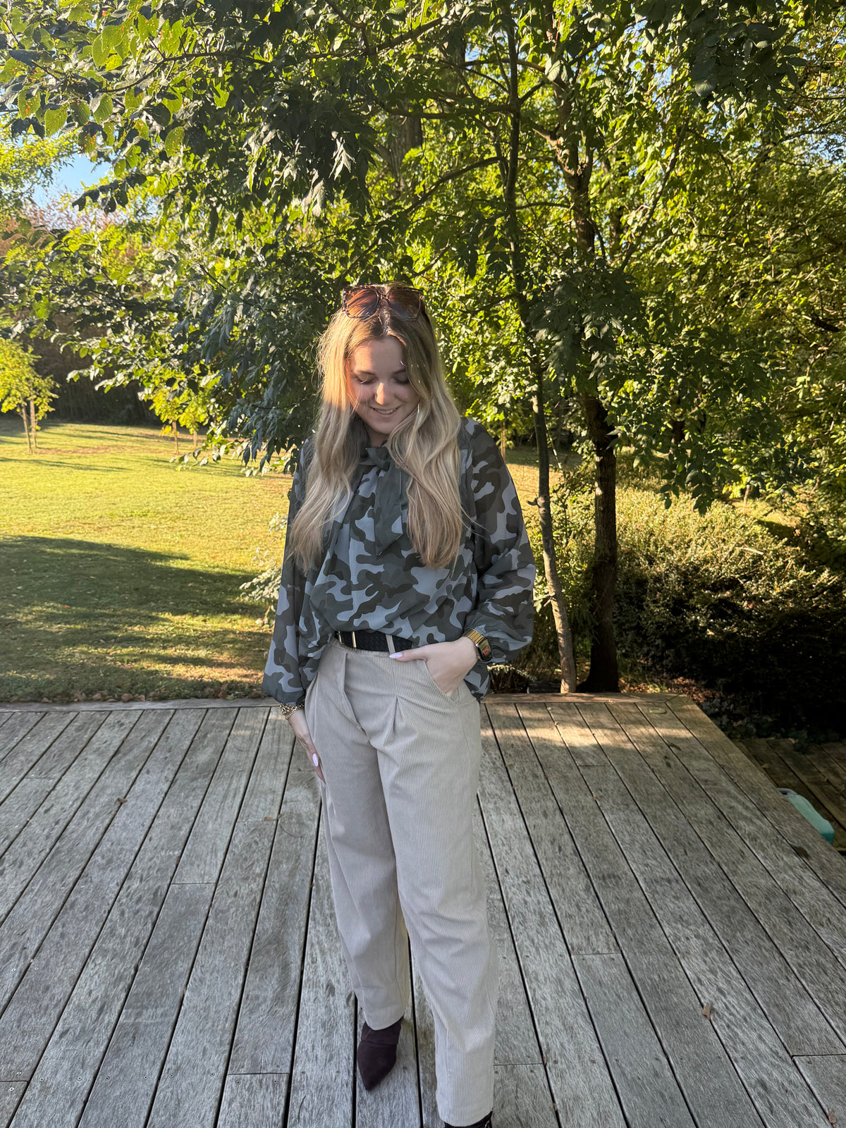 Pantalon magic velours beige