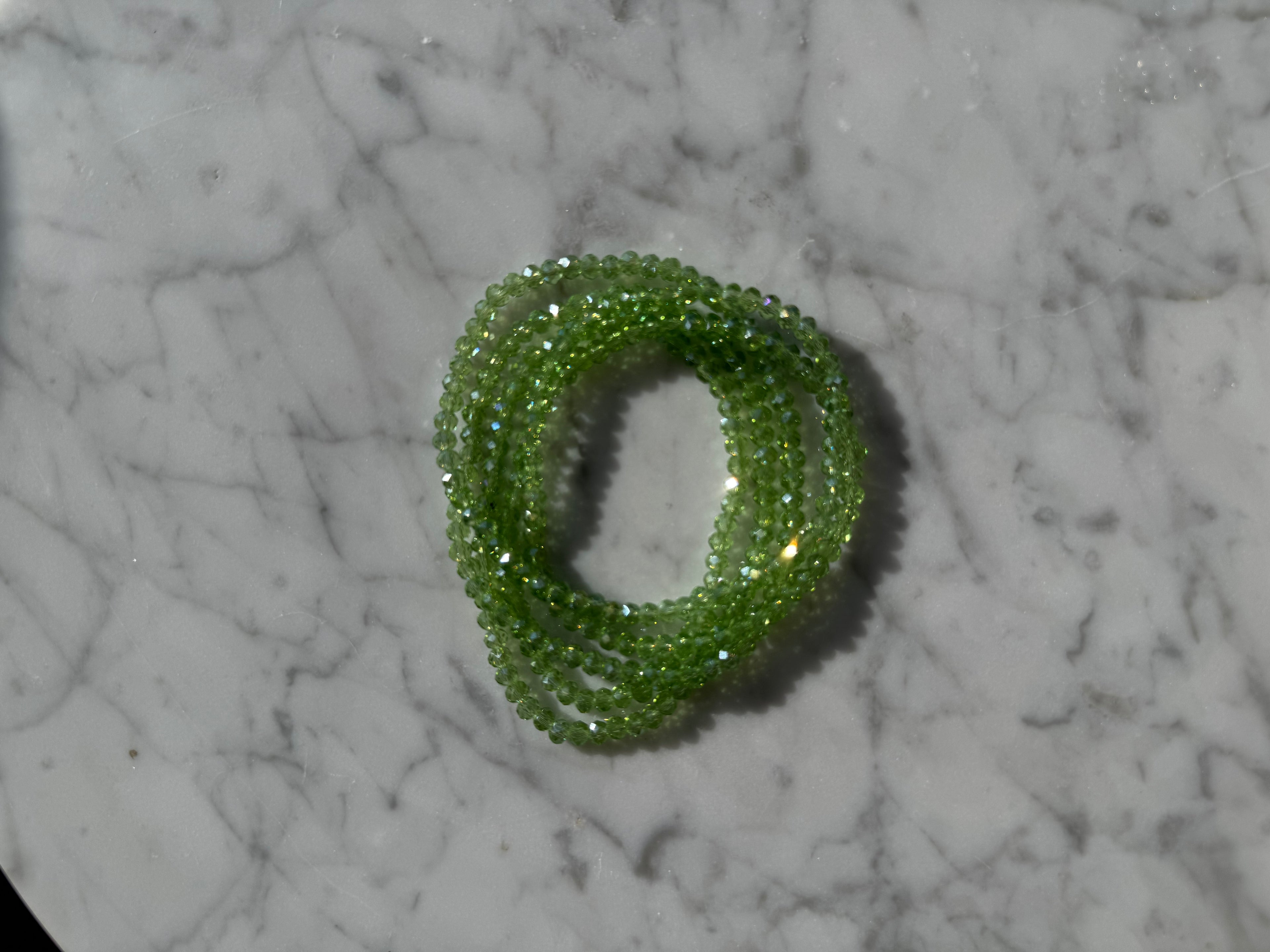 Bracelet - Collier cristal vert