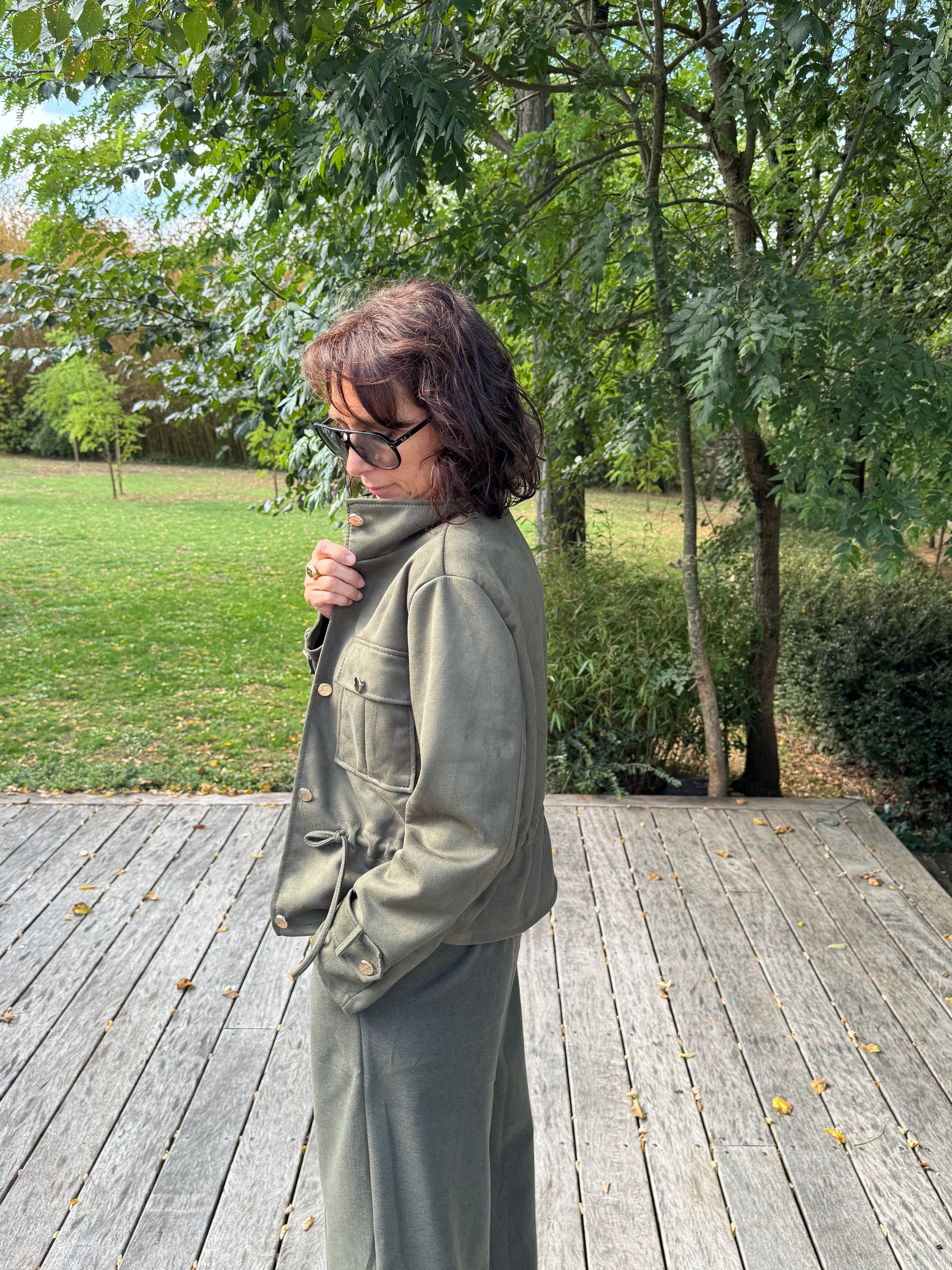 Blouson Suédine Kaki