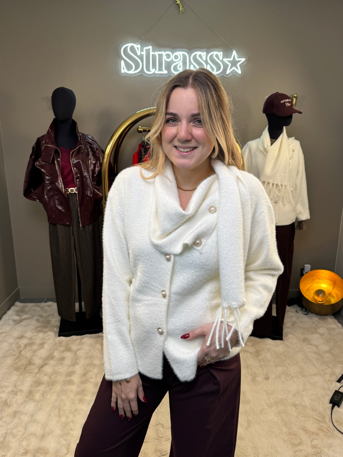 Gilet écharpe blanc
