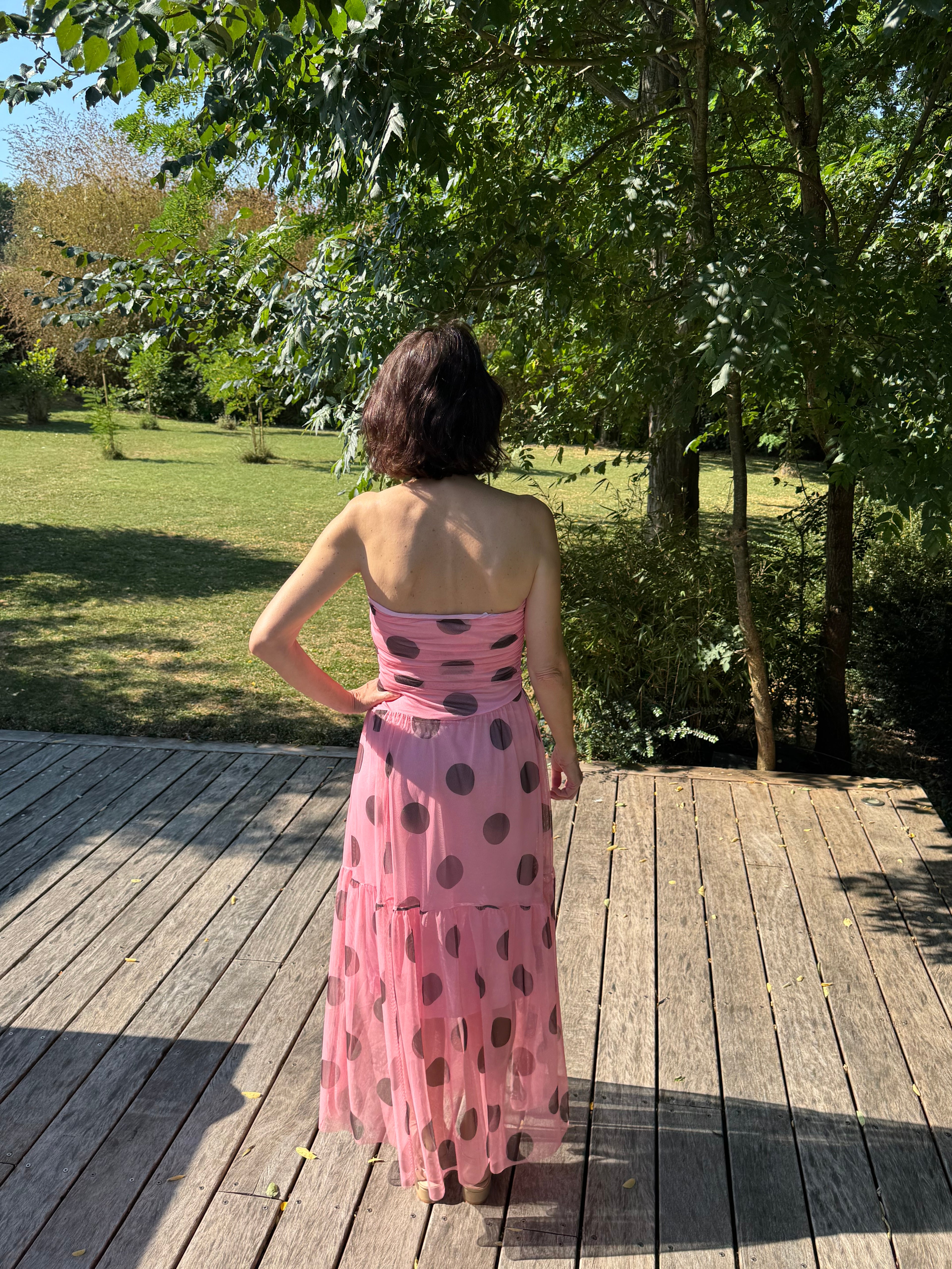 Robe Pois Tulle Rose