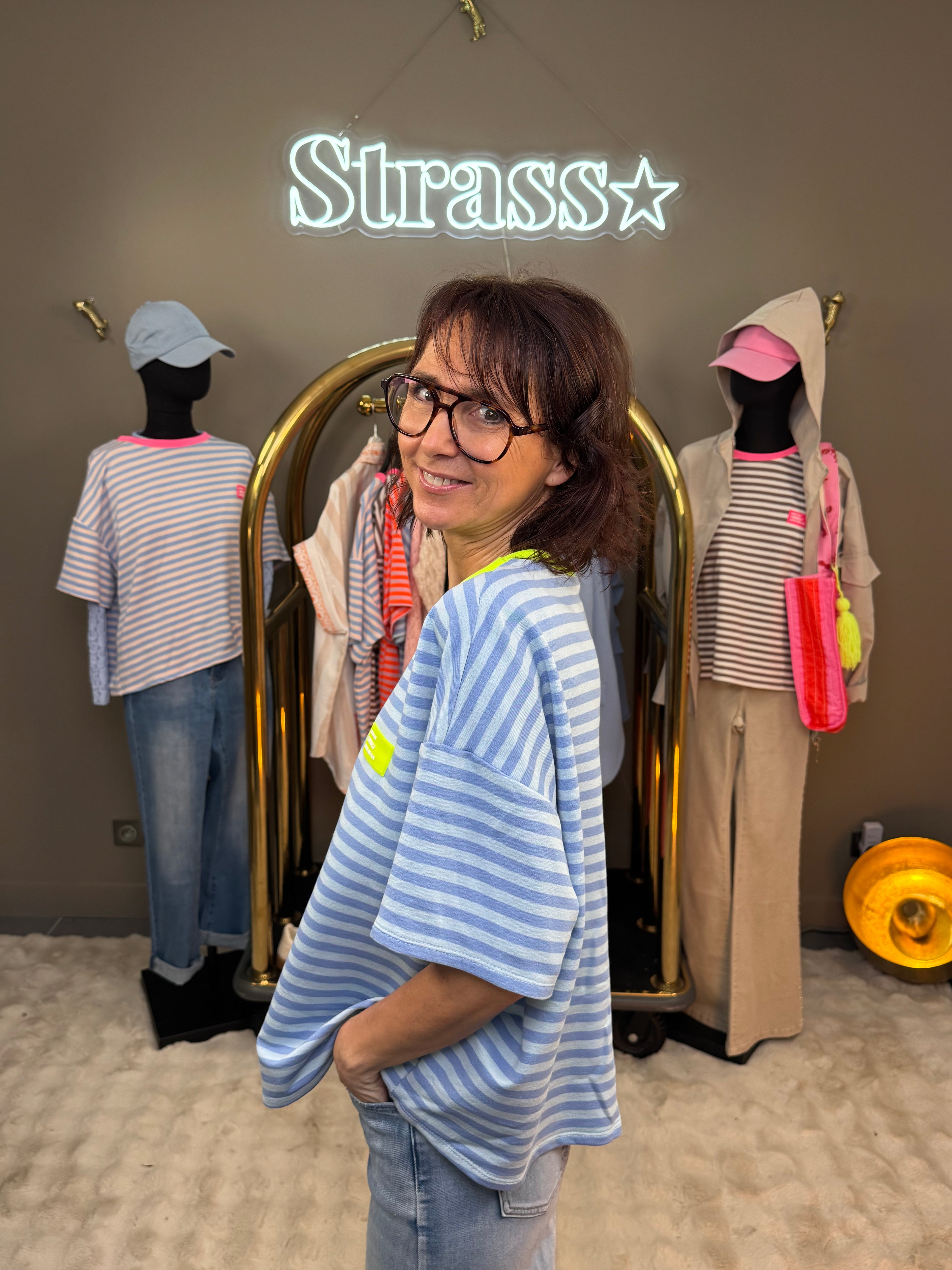 Tee Shirt Dress Bleu et Jaune Fluo