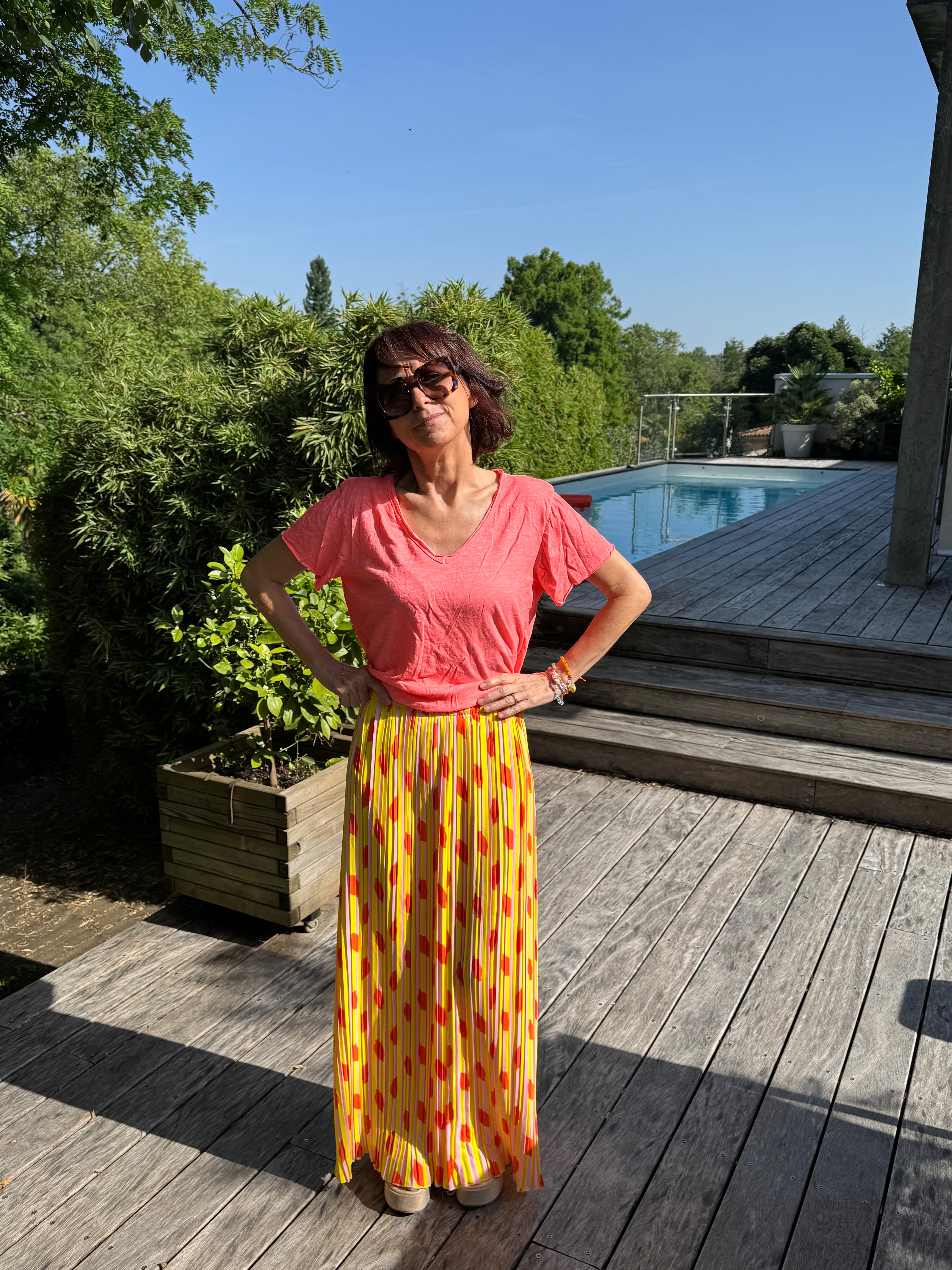 Pantalon Rayé Citron