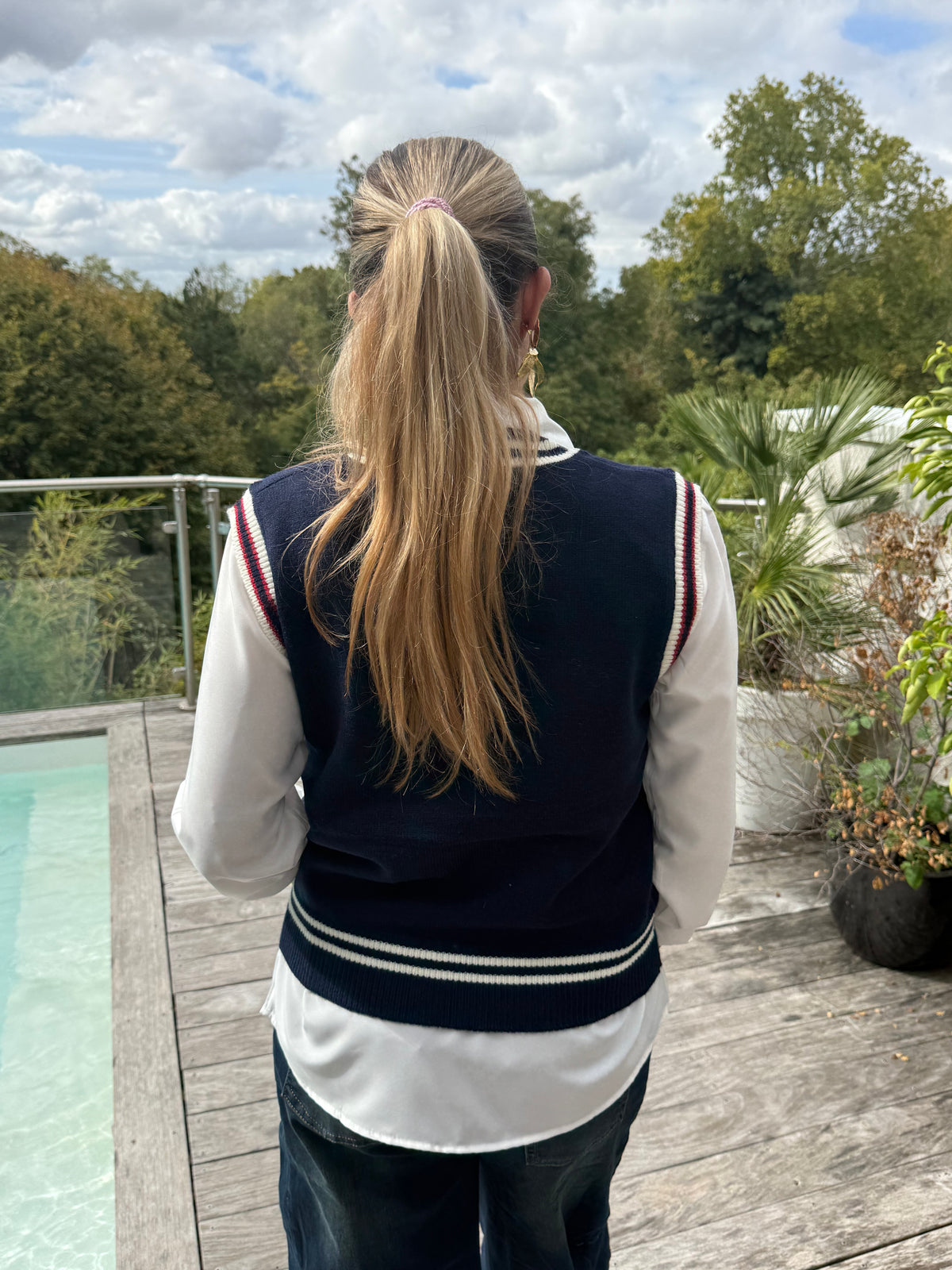 Pulls sans manche New York Marine