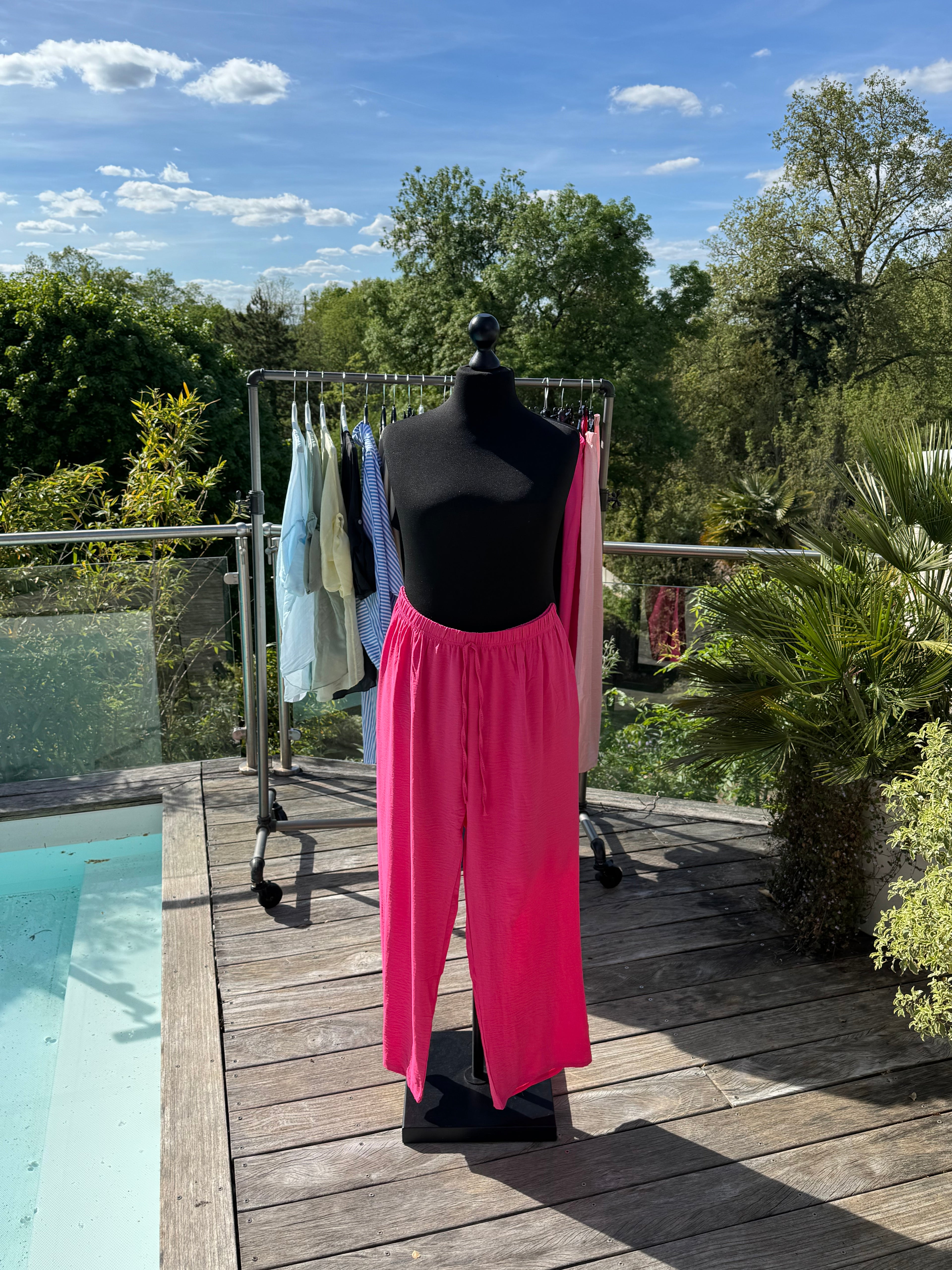 Pantalon Fluide Christina Fuschia