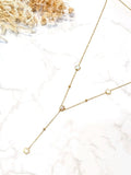 Collier Y Trèfle Nacre Doré