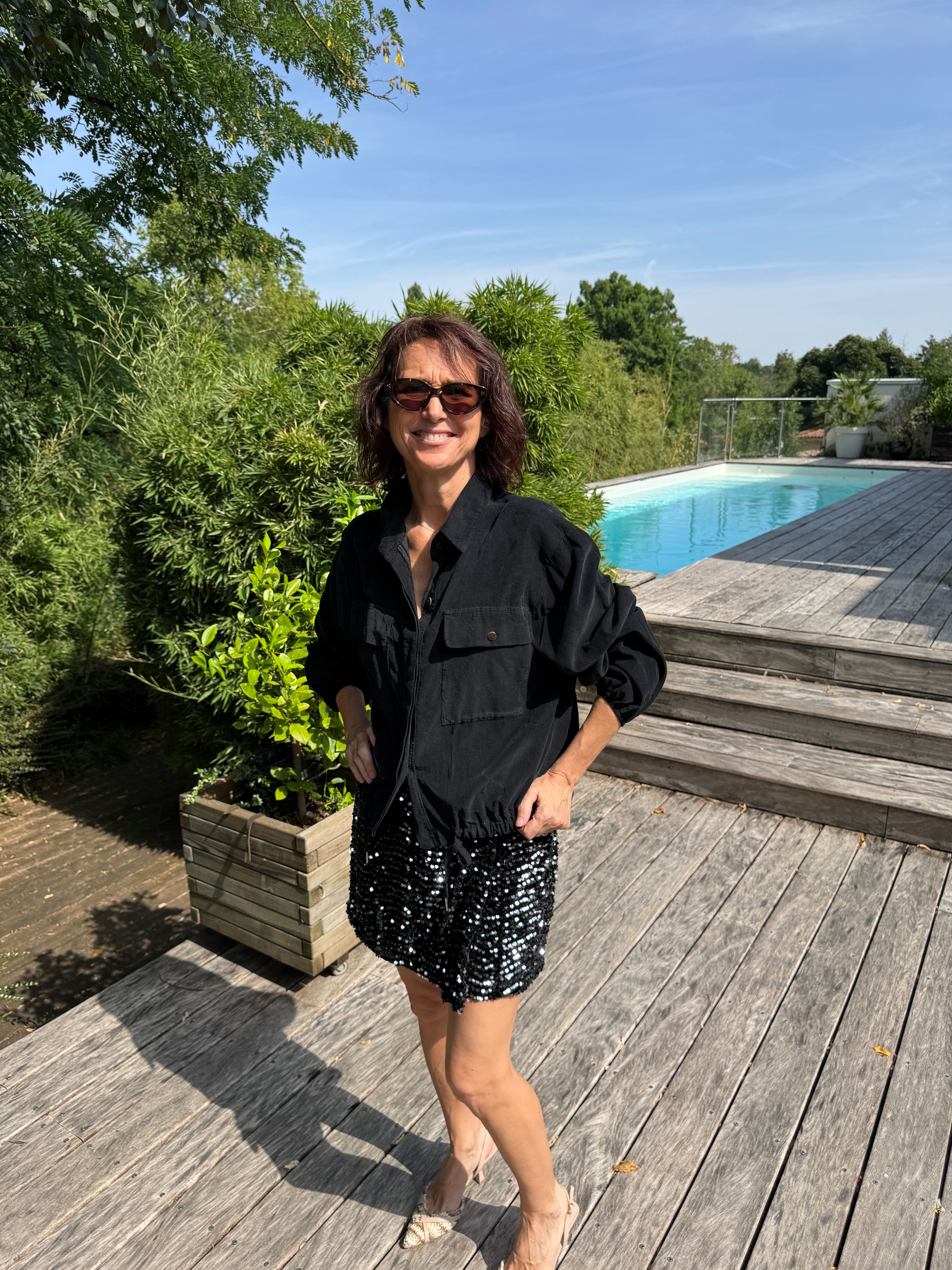 Blouson Velours Noir