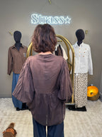 Blouse Choco Pois Vert