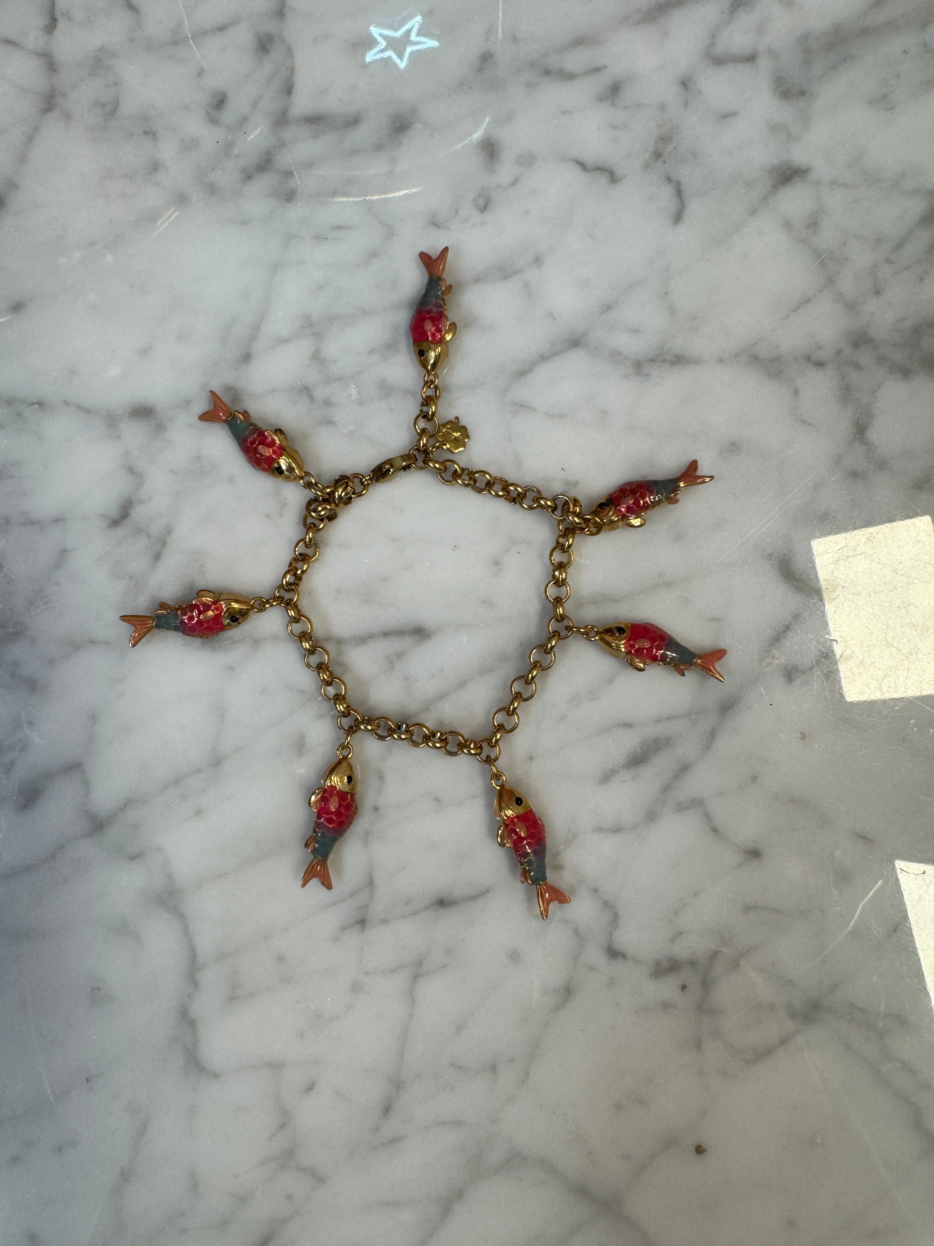 Bracelet Breloque Poisson Rose