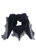 Écharpe dentelle triangle Bleu Marine