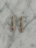Boucles D’oreilles Ovale pampille Rose